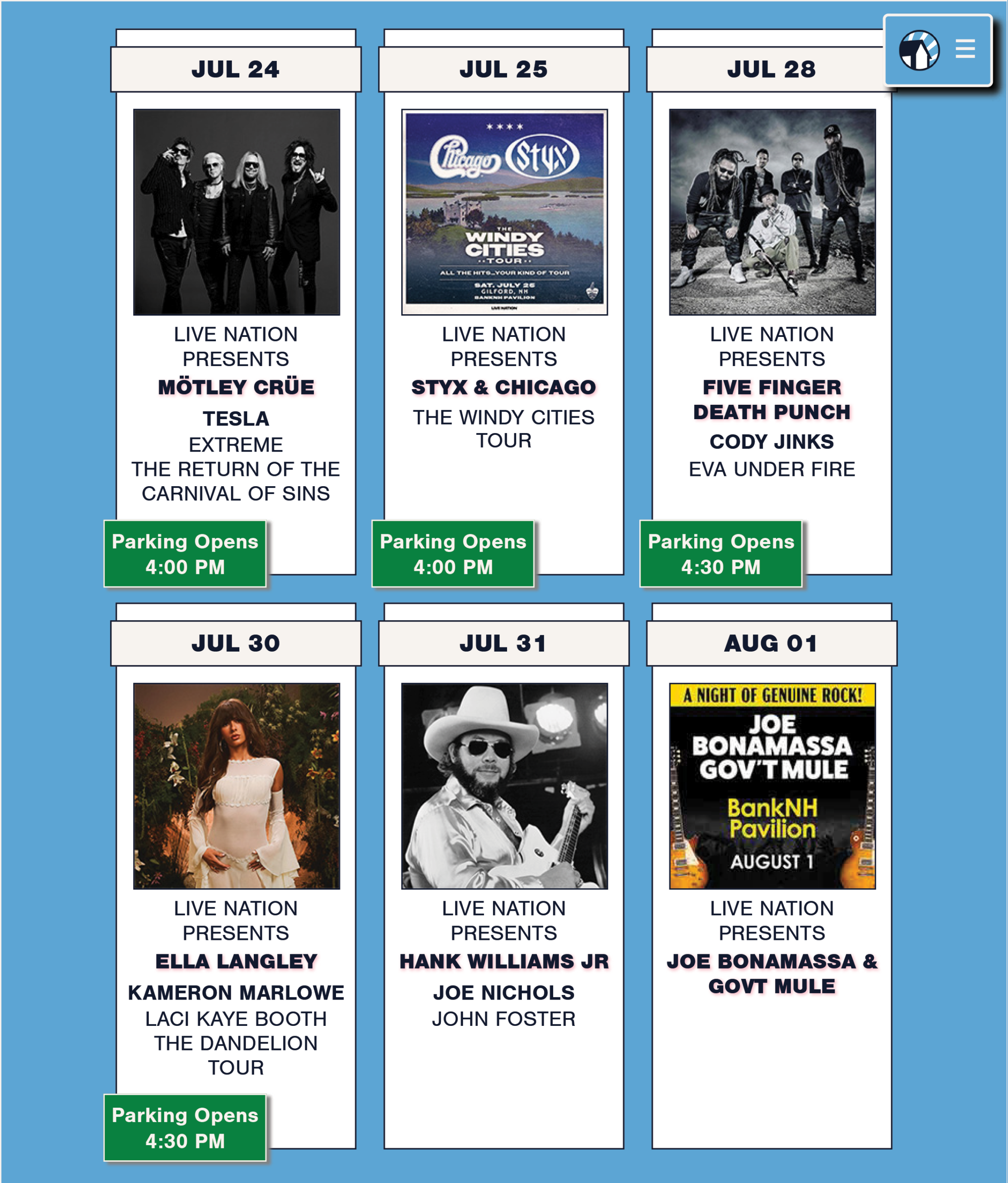 BankNH Pavilion Concerts BankNH Pavilion Concerts